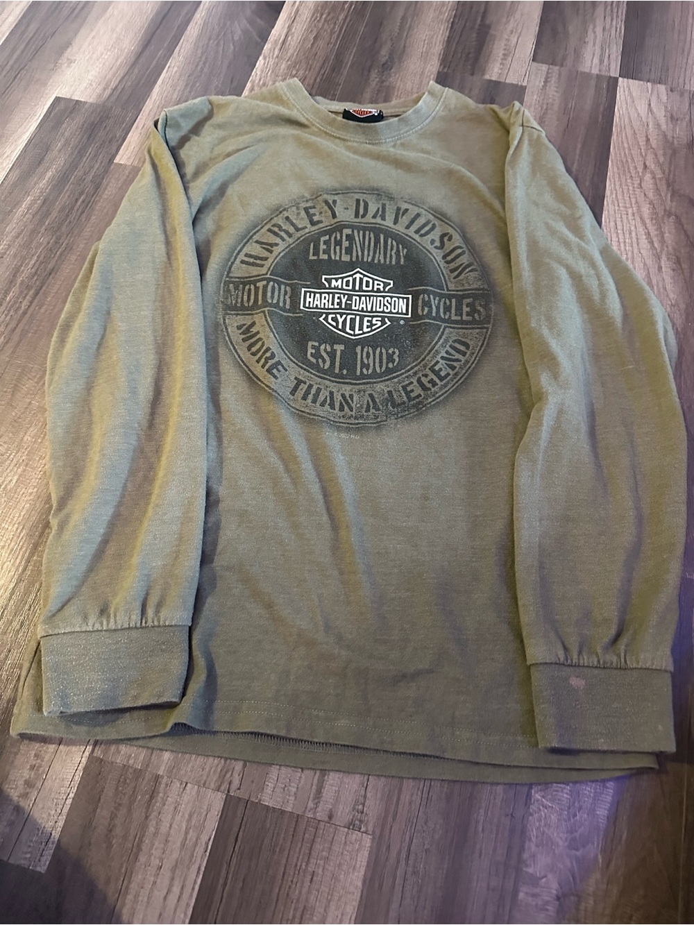 Harley-Davidson boys Olive Long-Sleeve Logo Shirt